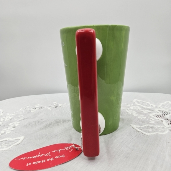 Sandra Magsamen Studio NWOT Handcrafted 16oz‎ "Sister" Mug Green Red White - Picture 5 of 7